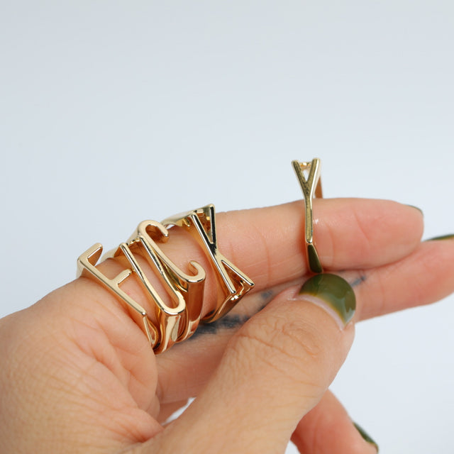 Piece by Piece Letter Ring