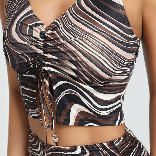 Whirl With Me Halter Crop Top