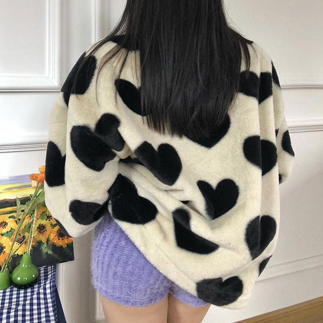 Huggable Heart Throb Oversized Zip Sweater