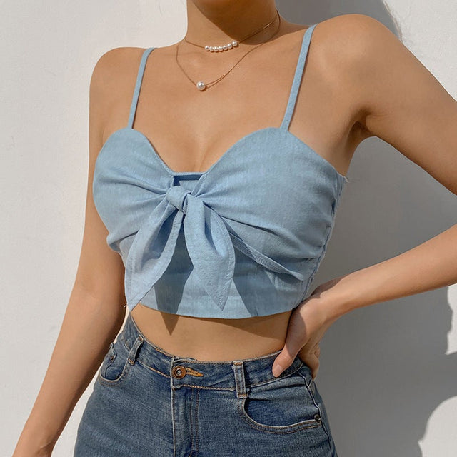 So Flattered Bow Crop Top