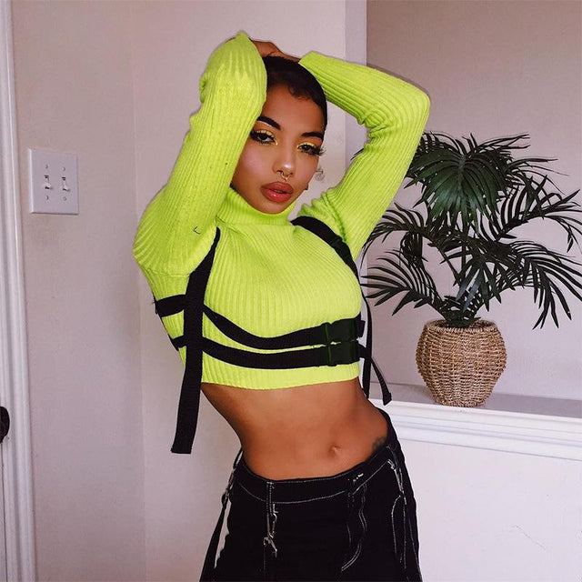 Buckle Me Up Babe Long Sleeve Crop