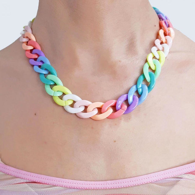 Rainbow Crush Chain Necklace