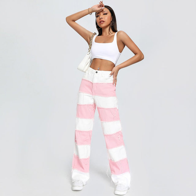 Bubble Gum Baddie Striped Pants