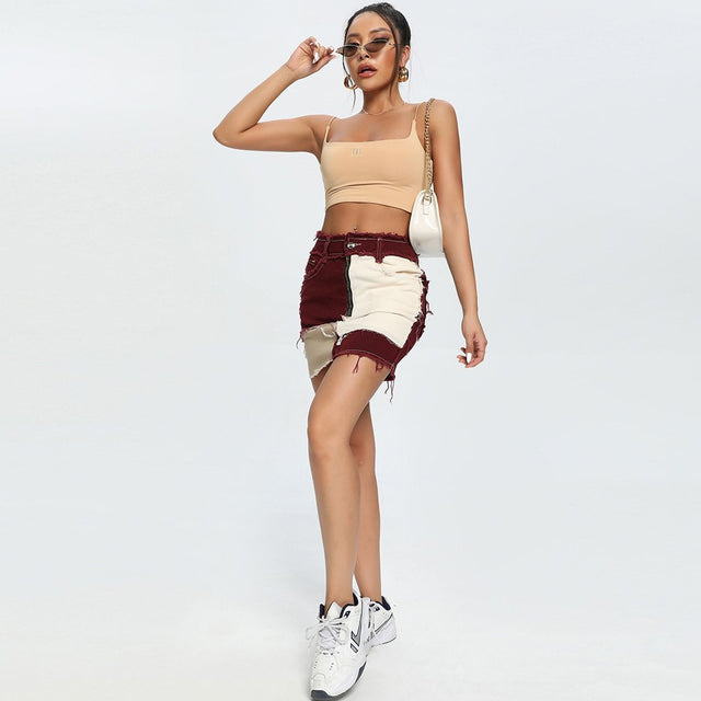 Cruel Summer Patched Skirt