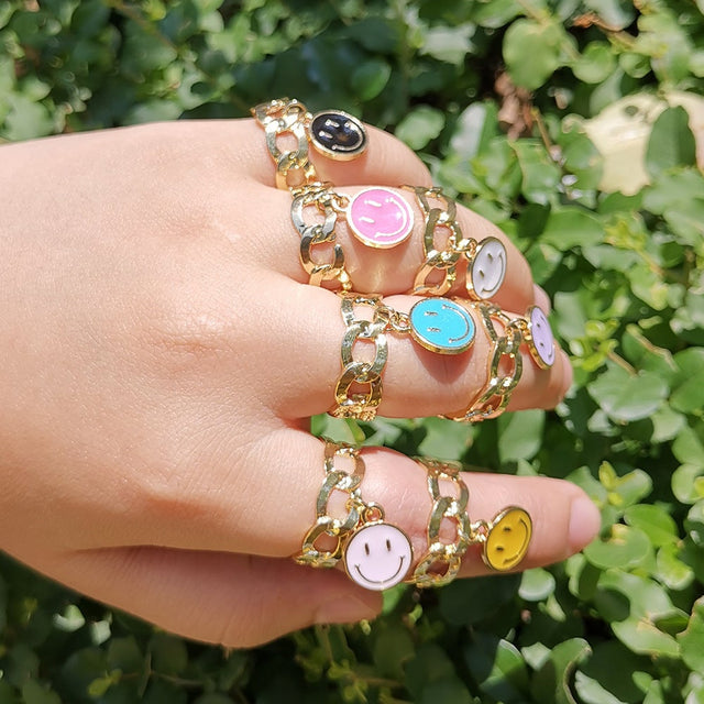 Chain Smiley Ring