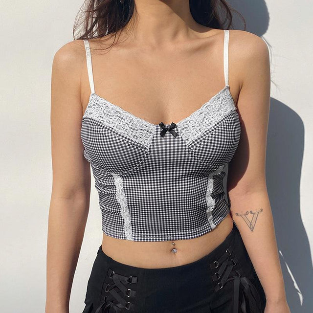 Your Picnic Date Lace Lined Crop Top
