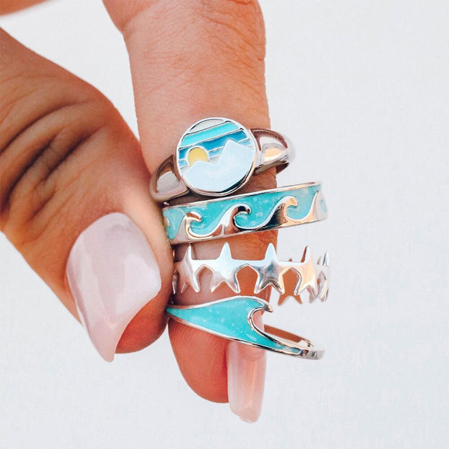 Ride The Wave Ring Set