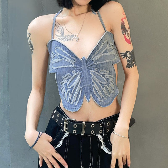 Fly As Can Be Butterfly Crop Top