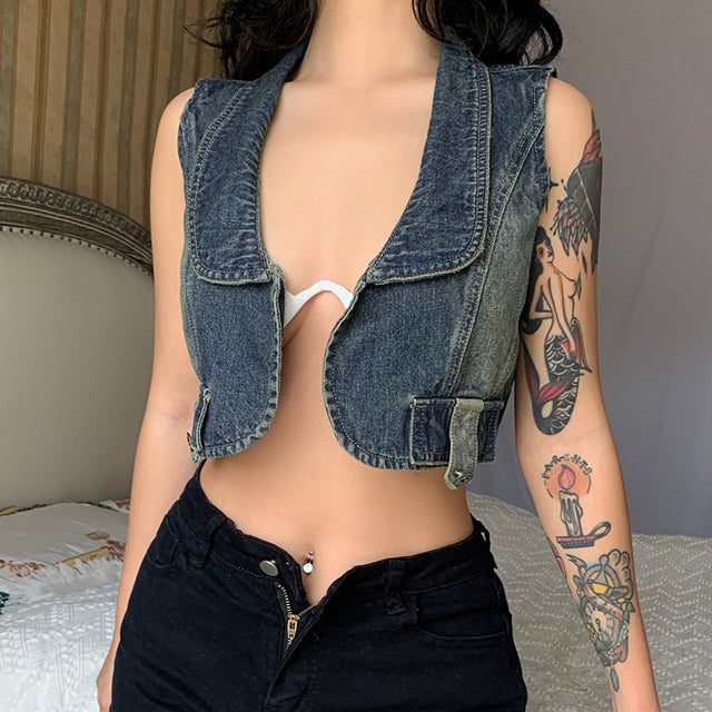 Daring Denim Crop Top