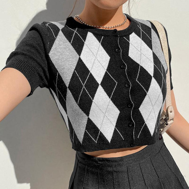 Beauty And Brains Buttoned Crop Top