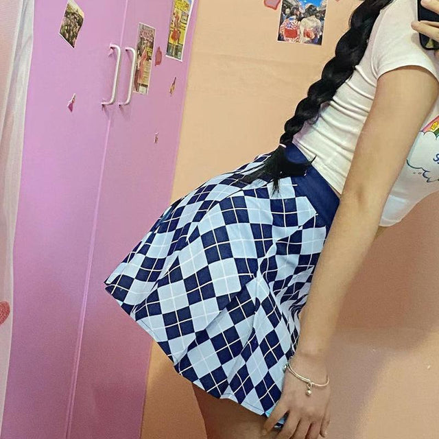 Campus Queen Plaid Pleated Skirt