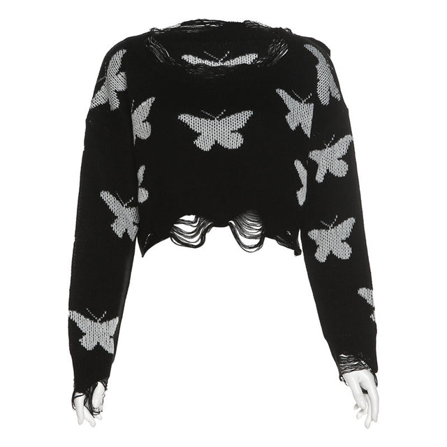 Don't Hold Me Down Distressed Sweater