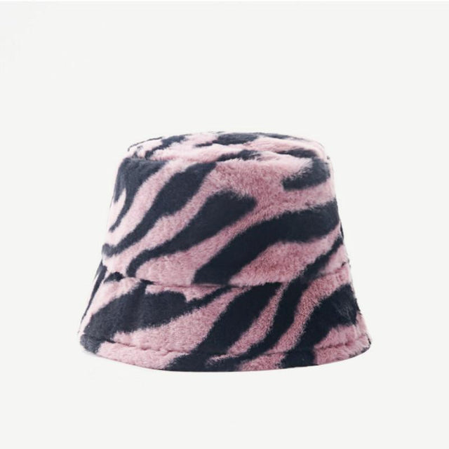 A Wild Winter Zebra Fluffy Hat