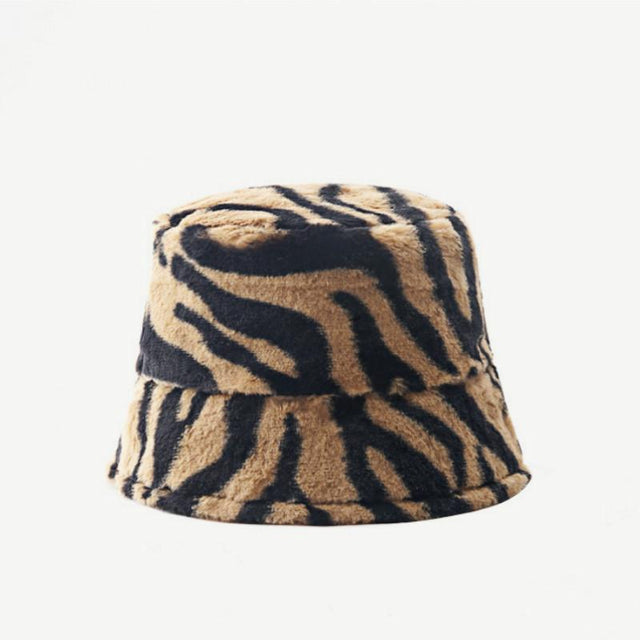 A Wild Winter Zebra Fluffy Hat