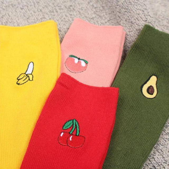 fruit-embroidered-socks